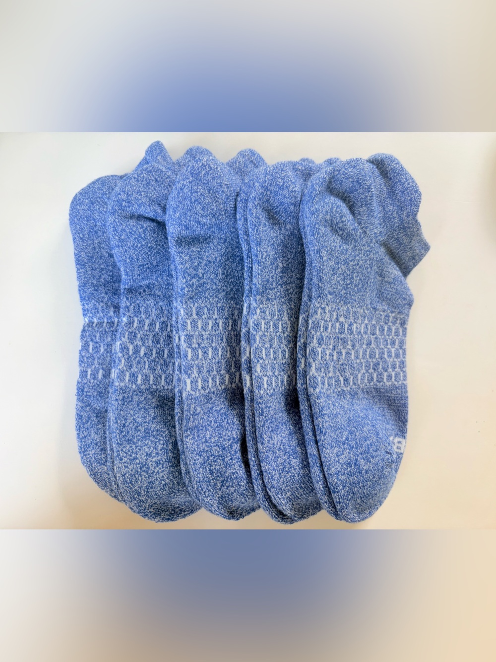 Bombas 5 Pack Blue Cushioned Ankle Socks Size M
